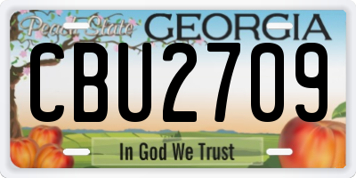 GA license plate CBU2709