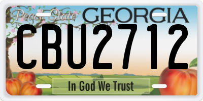 GA license plate CBU2712