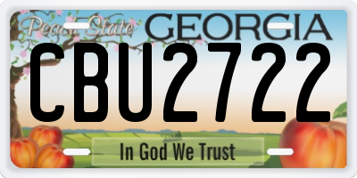 GA license plate CBU2722