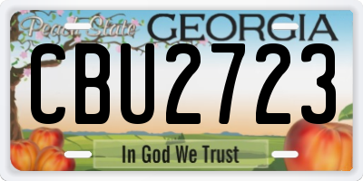 GA license plate CBU2723