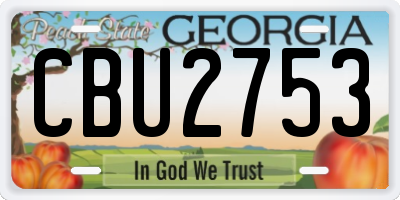 GA license plate CBU2753