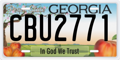 GA license plate CBU2771