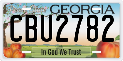 GA license plate CBU2782