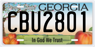 GA license plate CBU2801