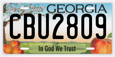 GA license plate CBU2809