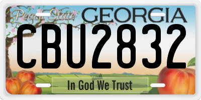 GA license plate CBU2832