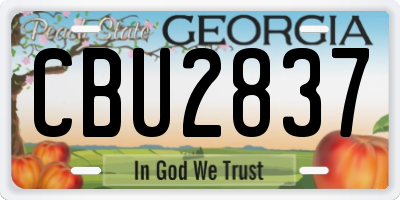 GA license plate CBU2837