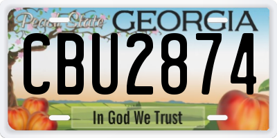 GA license plate CBU2874