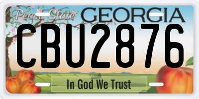 GA license plate CBU2876