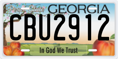 GA license plate CBU2912