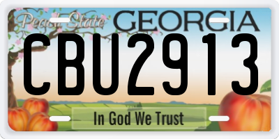 GA license plate CBU2913