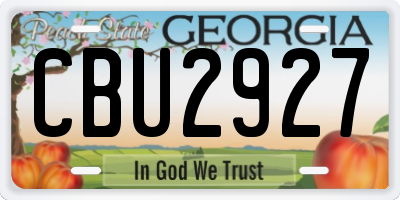 GA license plate CBU2927