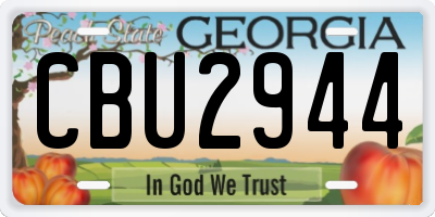 GA license plate CBU2944