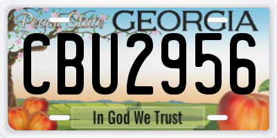 GA license plate CBU2956