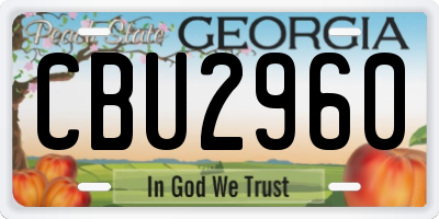 GA license plate CBU2960