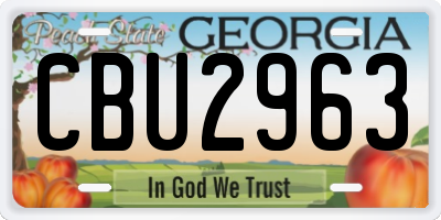 GA license plate CBU2963