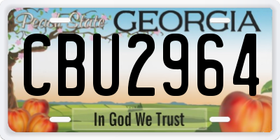 GA license plate CBU2964