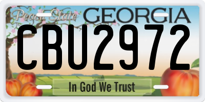 GA license plate CBU2972