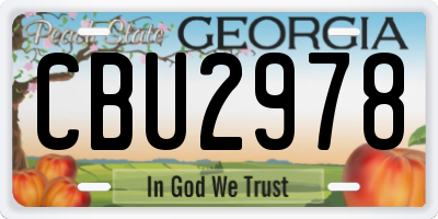 GA license plate CBU2978