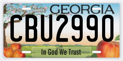 GA license plate CBU2990