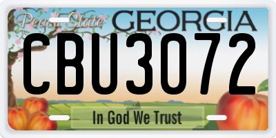 GA license plate CBU3072
