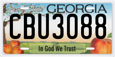 GA license plate CBU3088