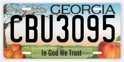 GA license plate CBU3095