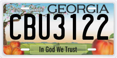 GA license plate CBU3122
