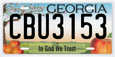 GA license plate CBU3153