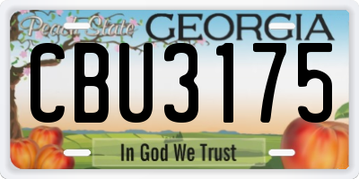 GA license plate CBU3175