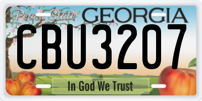 GA license plate CBU3207