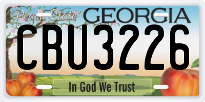 GA license plate CBU3226