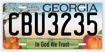 GA license plate CBU3235