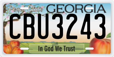 GA license plate CBU3243
