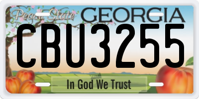 GA license plate CBU3255