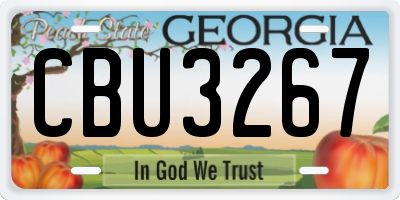 GA license plate CBU3267