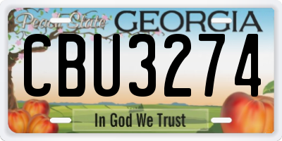 GA license plate CBU3274