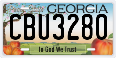 GA license plate CBU3280
