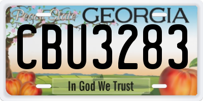 GA license plate CBU3283