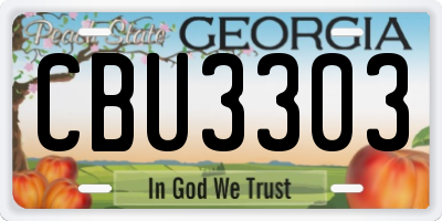 GA license plate CBU3303