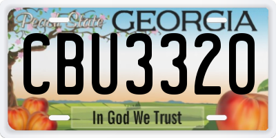 GA license plate CBU3320