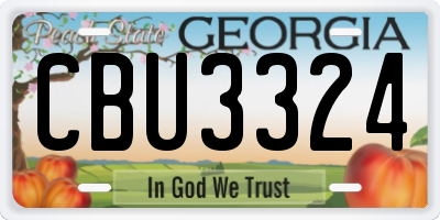 GA license plate CBU3324