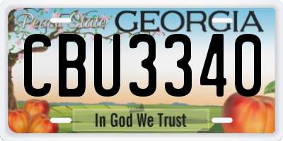 GA license plate CBU3340