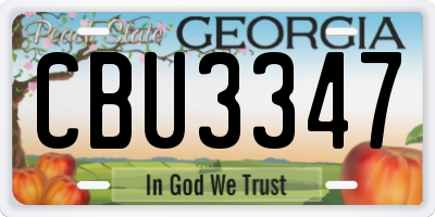 GA license plate CBU3347