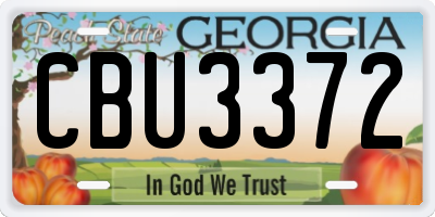 GA license plate CBU3372