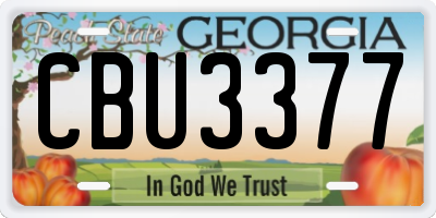 GA license plate CBU3377