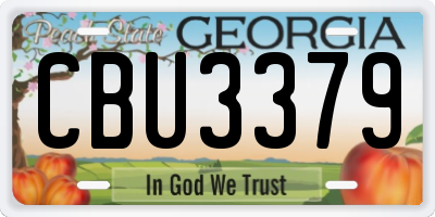 GA license plate CBU3379