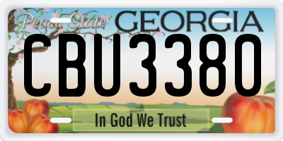 GA license plate CBU3380
