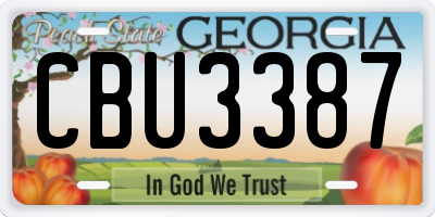 GA license plate CBU3387
