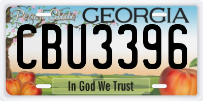 GA license plate CBU3396